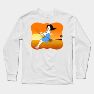 a girl on a swing Long Sleeve T-Shirt